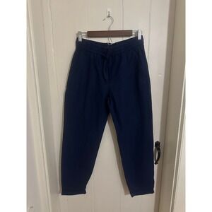 J.Crew Navy Blue Linen Blend Elastic Waist Drawstring Pull-On Pants 4